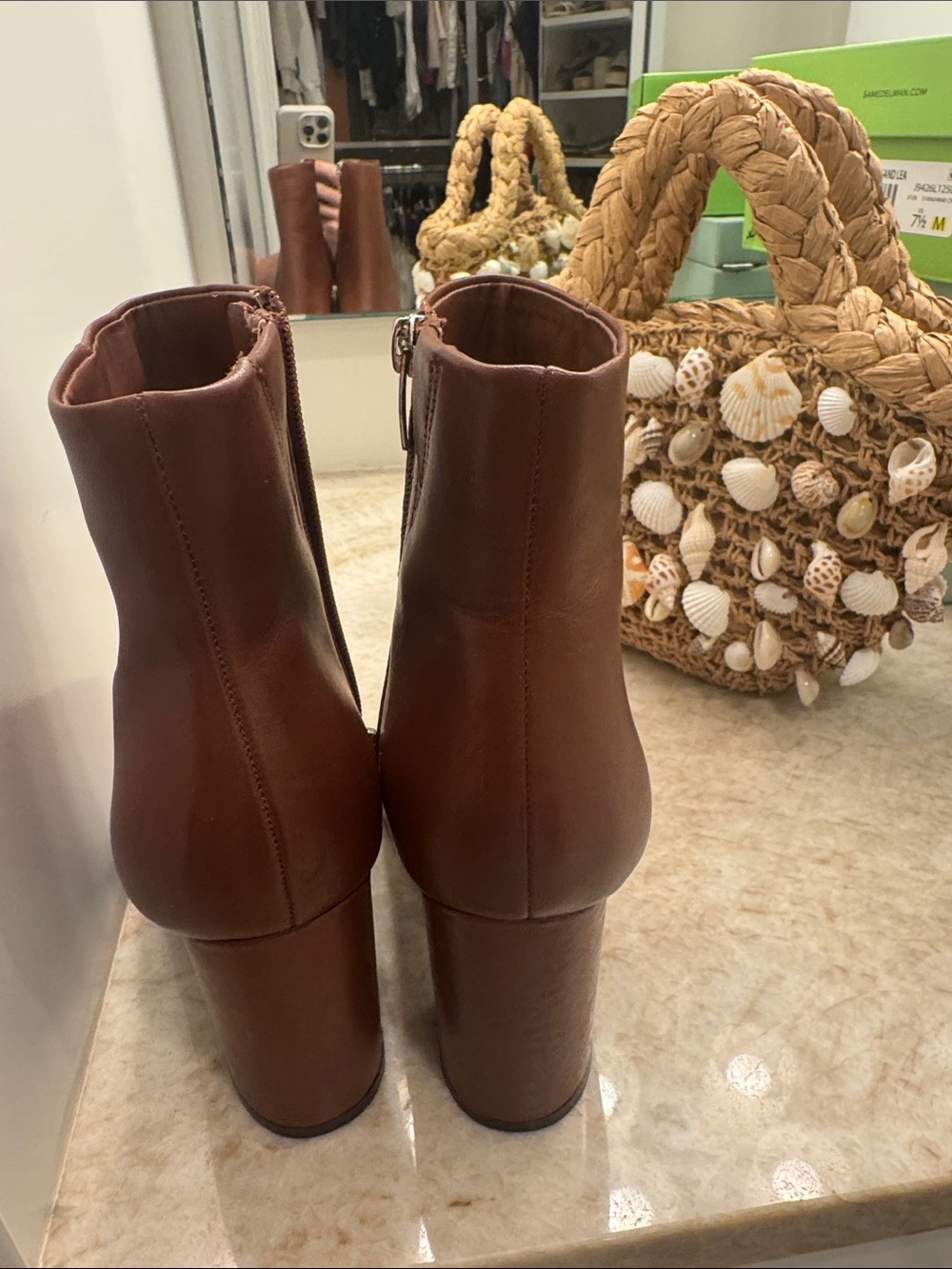 Marc Fisher Women’s Pointed Toe Brown Ankle Boots - Picture 3 of 4